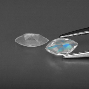  ct natürliche weißer Regenbogen-Mondstein-Edelsteine, Transparent, Transparent / Lichtdurchlässig