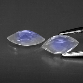  ct natürliche weißer Regenbogen-Mondstein-Edelsteine, Transparent, Transparent / Lichtdurchlässig