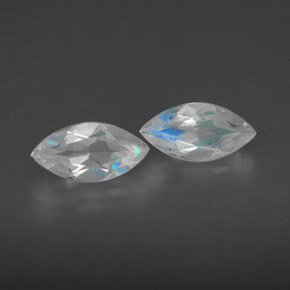  ct natürliche weißer Regenbogen-Mondstein-Edelsteine, Transparent, Transparent / Lichtdurchlässig