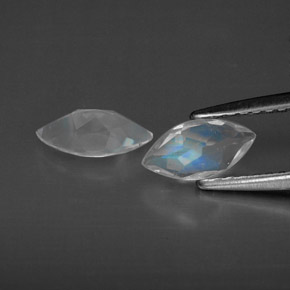  ct natürliche weißer Regenbogen-Mondstein-Edelsteine, Transparent, Transparent / Lichtdurchlässig