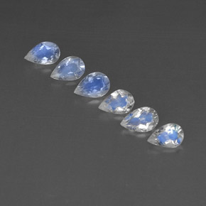  ct natürliche Blau-weiß Regenbogenmondstein-Edelsteine, Transparent, Transparent / Lichtdurchlässig