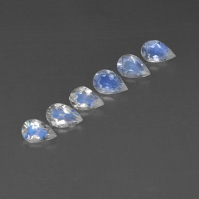  ct natürliche Blau-weiß Regenbogenmondstein-Edelsteine, Transparent, Transparent / Lichtdurchlässig