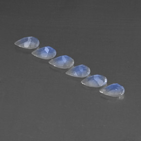  ct natürliche Blau-weiß Regenbogenmondstein-Edelsteine, Transparent, Transparent / Lichtdurchlässig