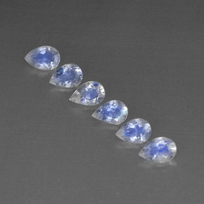  ct natürliche Blau-weiß Regenbogenmondstein-Edelsteine, Transparent, Transparent / Lichtdurchlässig