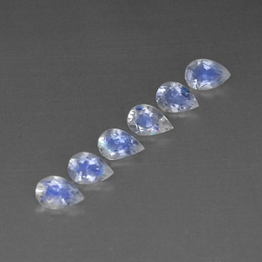  ct natürliche Blau-weiß Regenbogenmondstein-Edelsteine, Transparent, Transparent / Lichtdurchlässig