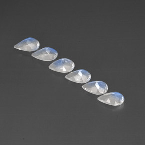  ct natürliche weißer Regenbogen-Mondstein-Edelsteine, Transparent, Transparent / Lichtdurchlässig
