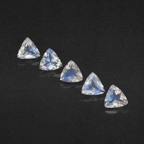  ct natürliche Blau-weiß Regenbogenmondstein-Edelsteine, Transparent, Transparent / Lichtdurchlässig