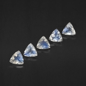  ct natürliche Blau-weiß Regenbogenmondstein-Edelsteine, Transparent, Transparent / Lichtdurchlässig