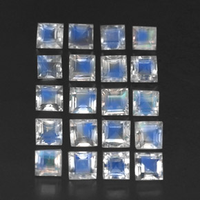  ct natürliche weißer Regenbogen-Mondstein-Edelsteine, Transparent, Transparent / Lichtdurchlässig
