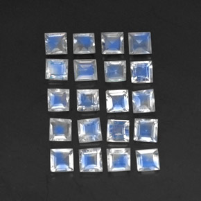 2,44 ct natürliche weißer Regenbogen-Mondstein-Edelsteine, Transparent, Transparent / Lichtdurchlässig