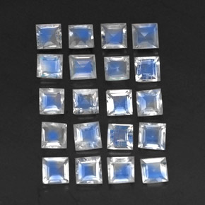 2,44 ct natürliche weißer Regenbogen-Mondstein-Edelsteine, Transparent, Transparent / Lichtdurchlässig