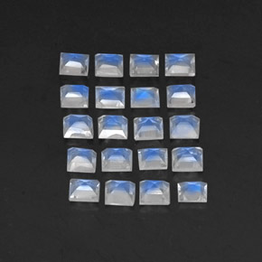 2,44 ct natürliche weißer Regenbogen-Mondstein-Edelsteine, Transparent, Transparent / Lichtdurchlässig