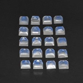 3,88 ct natürliche blauer Regenbogen-Mondstein-Edelsteine, Transparent, Transparent / Lichtdurchlässig