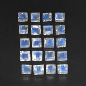 3,74 ct natürliche weißer Regenbogen-Mondstein-Edelsteine, Transparent, Transparent / Lichtdurchlässig
