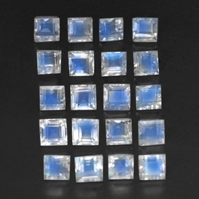 3,74 ct natürliche weißer Regenbogen-Mondstein-Edelsteine, Transparent, Transparent / Lichtdurchlässig