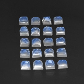 3,74 ct natürliche weißer Regenbogen-Mondstein-Edelsteine, Transparent, Transparent / Lichtdurchlässig