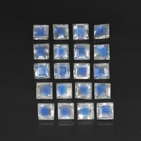 3,39 ct natürliche weißer Regenbogen-Mondstein-Edelsteine, Transparent, Transparent / Lichtdurchlässig