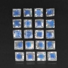 3,39 ct natürliche weißer Regenbogen-Mondstein-Edelsteine, Transparent, Transparent / Lichtdurchlässig