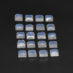 3,39 ct natürliche weißer Regenbogen-Mondstein-Edelsteine, Transparent, Transparent / Lichtdurchlässig