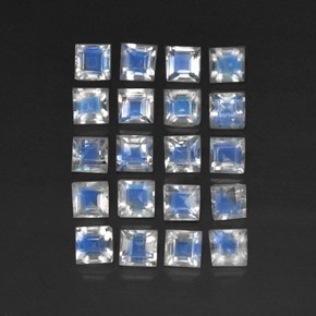 3,55 ct natürliche weißer Regenbogen-Mondstein-Edelsteine, Transparent, Transparent / Lichtdurchlässig