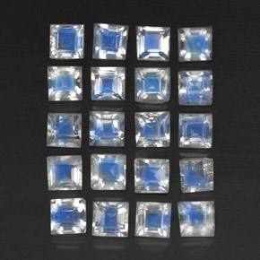 3,55 ct natürliche weißer Regenbogen-Mondstein-Edelsteine, Transparent, Transparent / Lichtdurchlässig