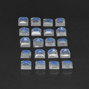 3,55 ct natürliche weißer Regenbogen-Mondstein-Edelsteine, Transparent, Transparent / Lichtdurchlässig