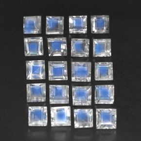  ct natürliche weißer Regenbogen-Mondstein-Edelsteine, Transparent, Transparent / Lichtdurchlässig