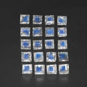 3.58 ct natürliche Bläulich-weiß Regenbogenmondstein-Edelsteine, Transparent, Transparent / Lichtdurchlässig