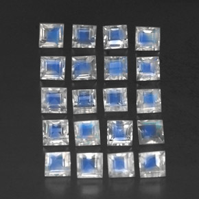 3.58 ct natürliche Bläulich-weiß Regenbogenmondstein-Edelsteine, Transparent, Transparent / Lichtdurchlässig