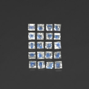  ct natürliche weißer Regenbogen-Mondstein-Edelsteine, Quadrat, Transparent