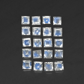  ct natürliche weißer Regenbogen-Mondstein-Edelsteine, Quadrat, Transparent