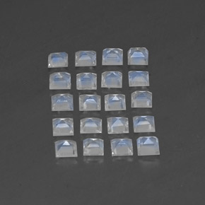  ct natürliche weißer Regenbogen-Mondstein-Edelsteine, Quadrat, Transparent