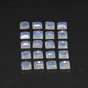  ct natürliche weißer Regenbogen-Mondstein-Edelsteine, Quadrat, Transparent
