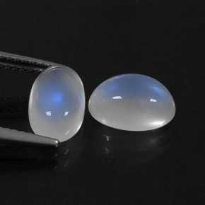  ct natürliche weißer Regenbogen-Mondstein-Edelsteine, Oval Schliff, Transparent