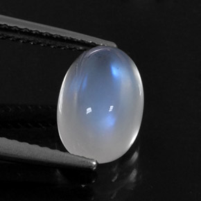 2,79 ctw natürlicher weißer Regenbogen-Mondstein, Oval Schliff, Transparent
