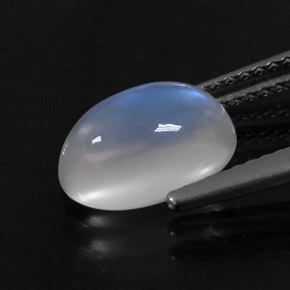 2,79 ctw natürlicher weißer Regenbogen-Mondstein, Oval Schliff, Transparent