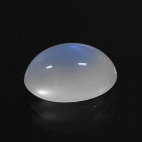 9,17 ctw natürlicher Blau-weiß Regenbogenmondstein, Oval Schliff, Transparent