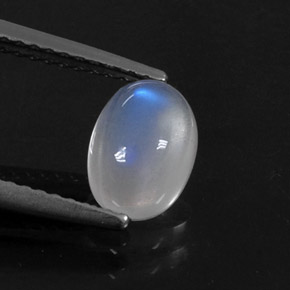 1,41 ctw natürlicher weißer Regenbogen-Mondstein, Oval Schliff, Transparent