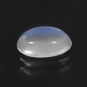 1,09 ctw natürlicher weißer Regenbogen-Mondstein, Oval Schliff, Transparent