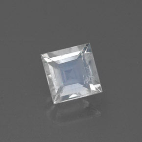 0,47 ctw natürlicher weißer Regenbogen-Mondstein, Quadrat, Transparent
