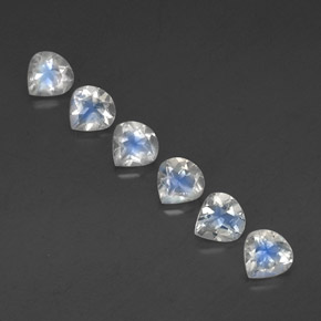 2,37 ct natürliche weißer Regenbogen-Mondstein-Edelsteine, Birnenform, Transparent