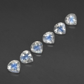 2,37 ct natürliche weißer Regenbogen-Mondstein-Edelsteine, Birnenform, Transparent