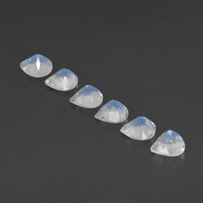 2,37 ct natürliche weißer Regenbogen-Mondstein-Edelsteine, Birnenform, Transparent