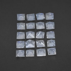 2,51 ct natürliche weißer Regenbogen-Mondstein-Edelsteine, Quadrat, Transparent