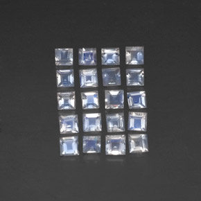  ct natürliche weißer Regenbogen-Mondstein-Edelsteine, Quadrat, Transparent
