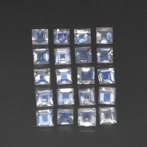  ct natürliche weißer Regenbogen-Mondstein-Edelsteine, Quadrat, Transparent