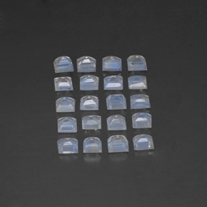  ct natürliche weißer Regenbogen-Mondstein-Edelsteine, Quadrat, Transparent