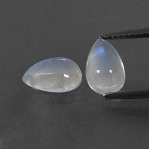  ct natürliche weißer Regenbogen-Mondstein-Edelsteine, Birnenform, Transparent