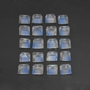 2,61 ct natürliche weißer Regenbogen-Mondstein-Edelsteine, Quadrat, Transparent