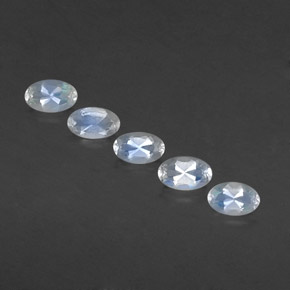  ct natürliche weißer Regenbogen-Mondstein-Edelsteine, Oval Schliff, Transparent